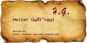 Heiter Györgyi névjegykártya